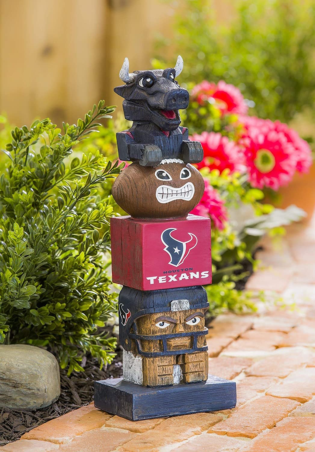 Houston Texans 16 Inch Tiki Totem Garden Statue Resin Outdoor Decoration 3