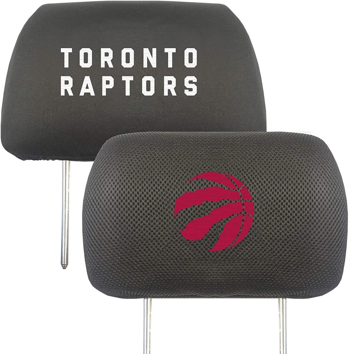 Toronto Raptors Pair of Premium Auto Head Rest Covers, Embroidered, Black Elastic, 14x10 Inch 1