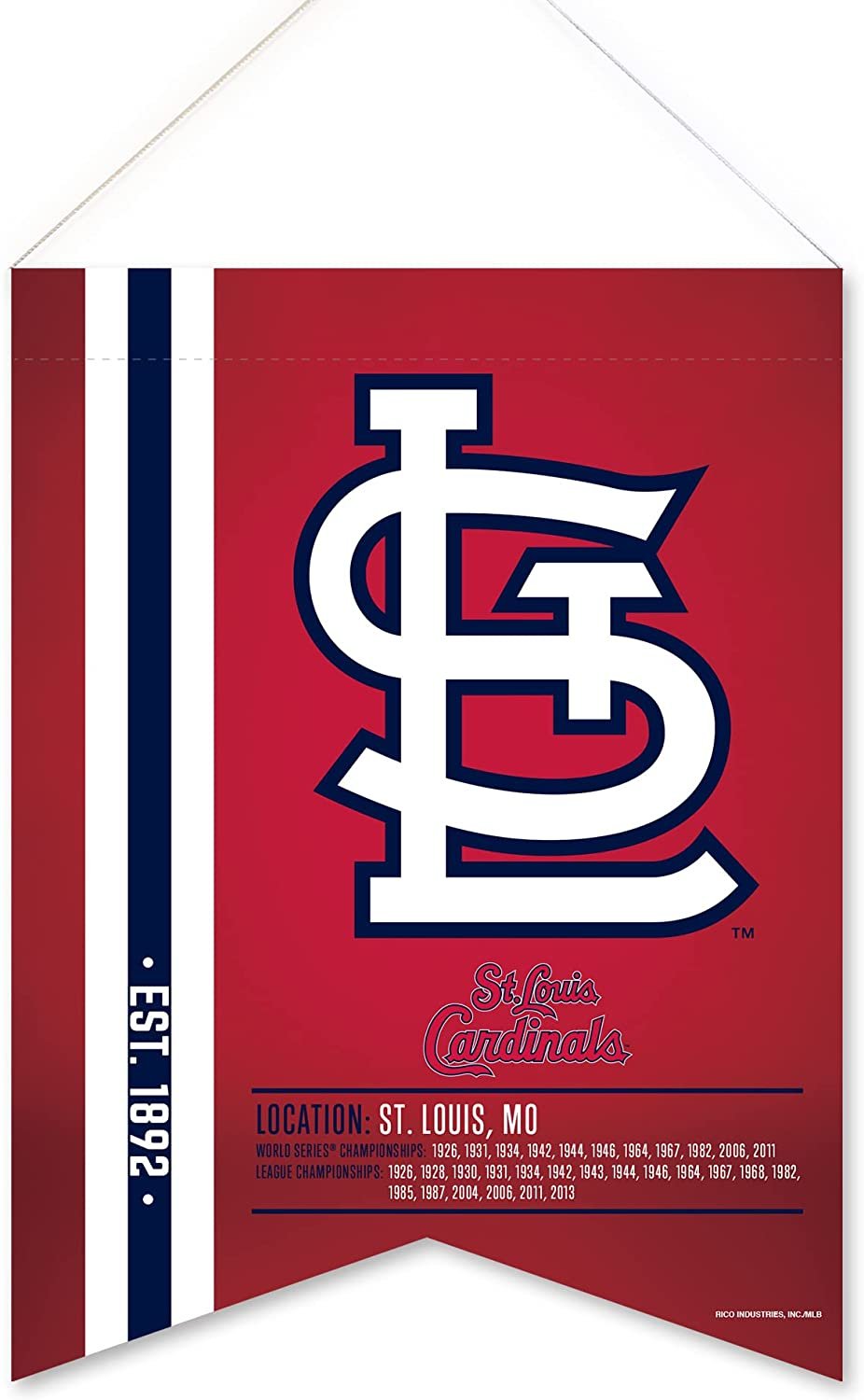 St Louis Cardinals Scroll Flag Banner 18x24 Inch Premium Quality Soft Felt 1