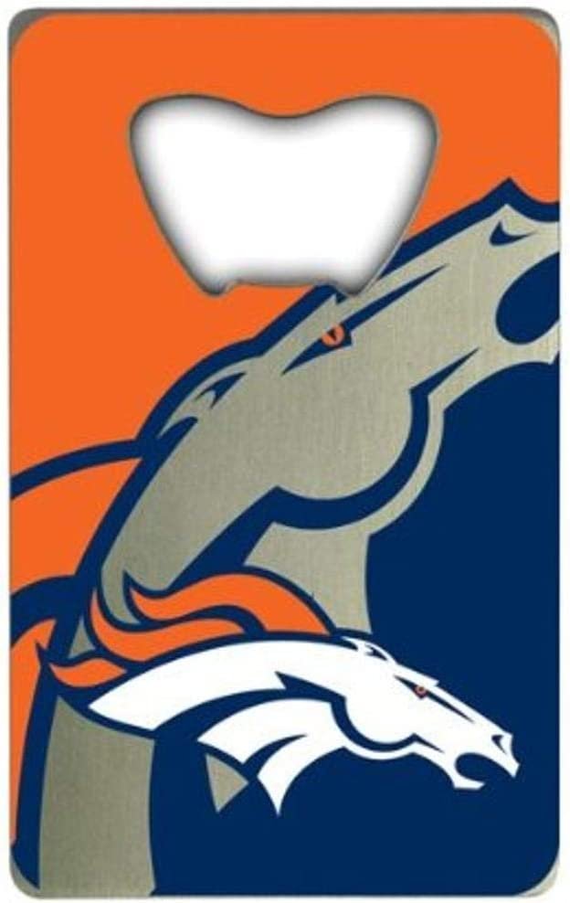 Denver Broncos Heavy Duty Metal Bottle Opener Credit Card Size 2 x 3.25 Inch