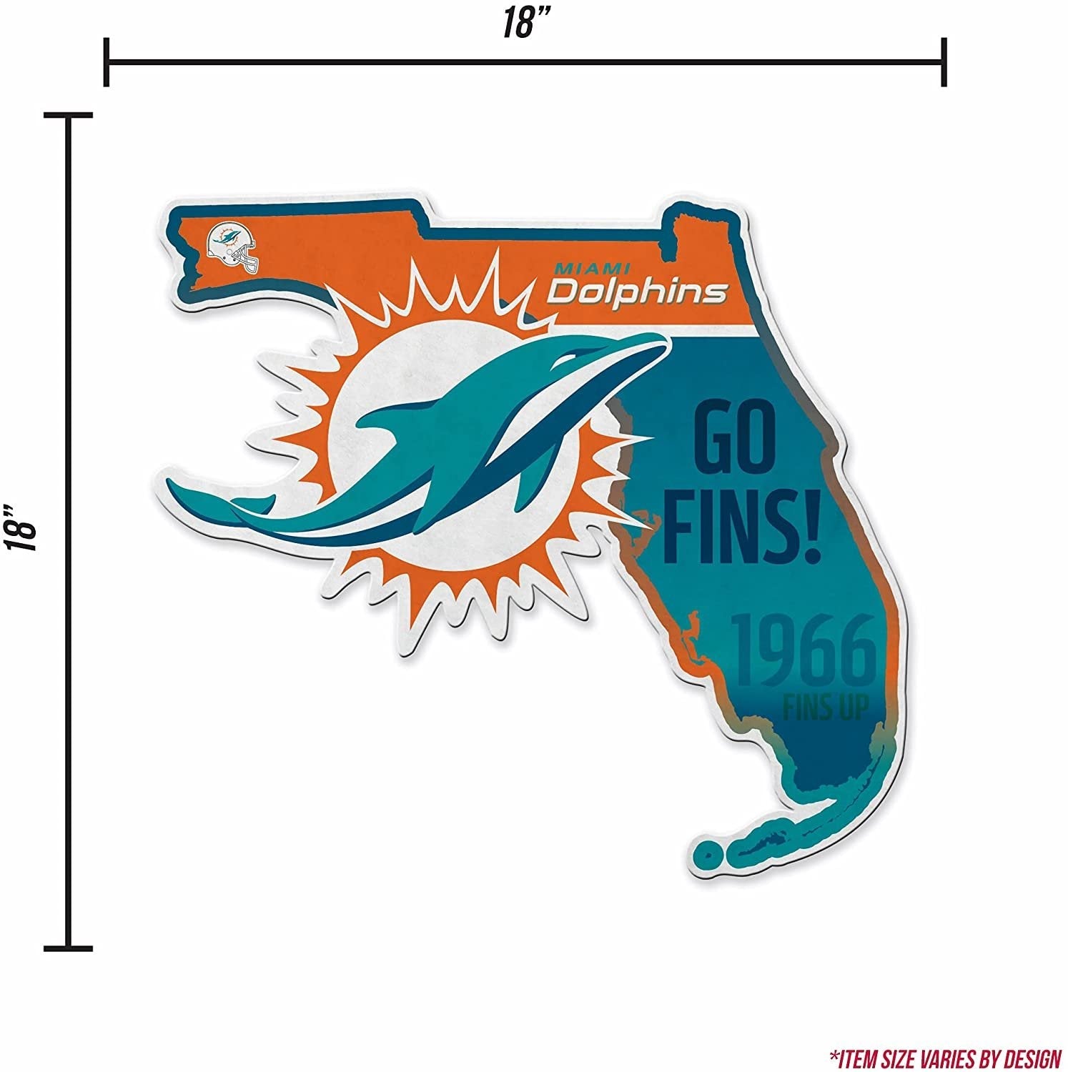 Miami Dolphins Pennant State Shape 18 Inch Soft Felt 4