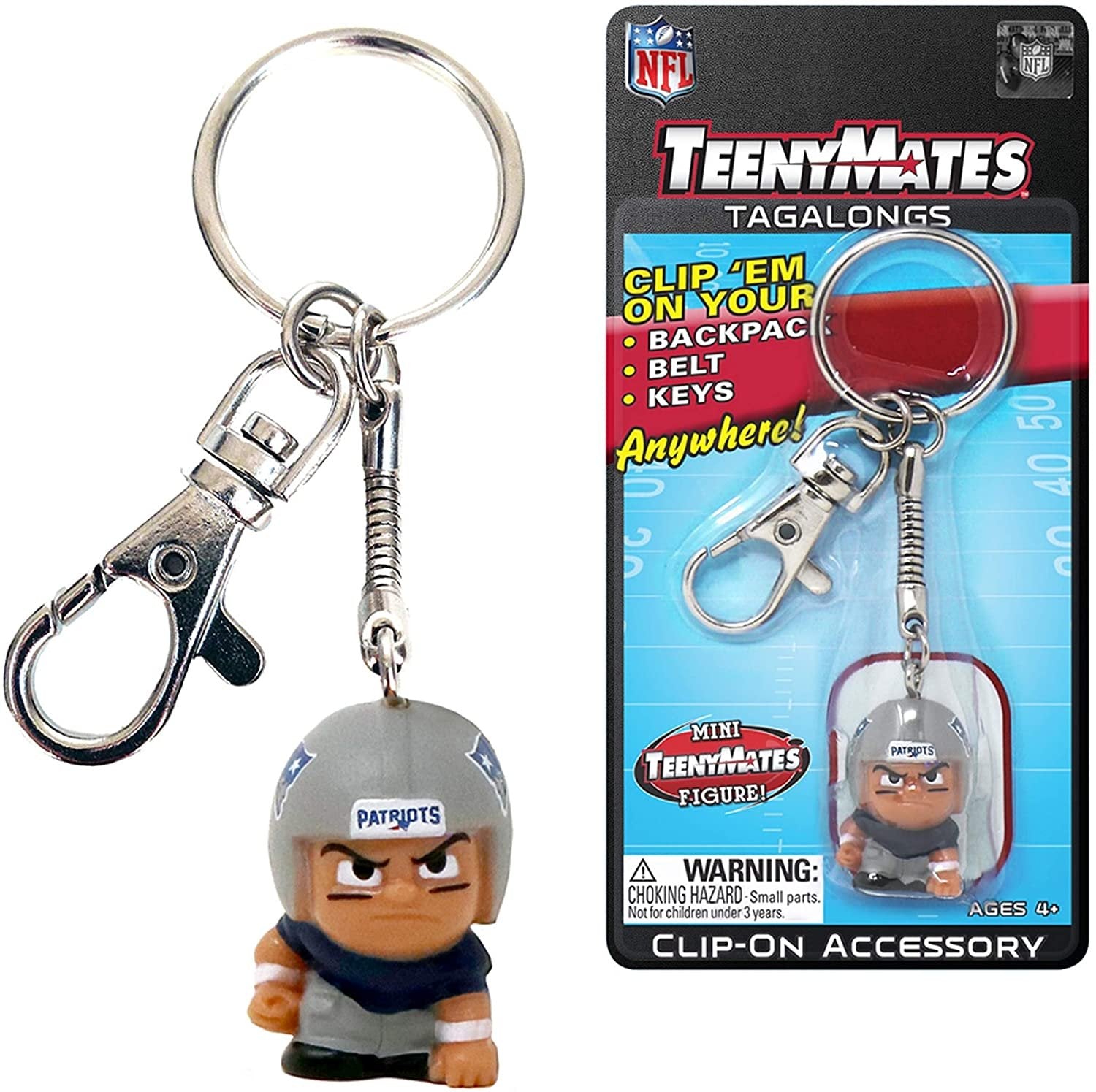 Party Animal Patriots Teeny Mates Keychain Tag Along Figure Key Chain Baseball 1