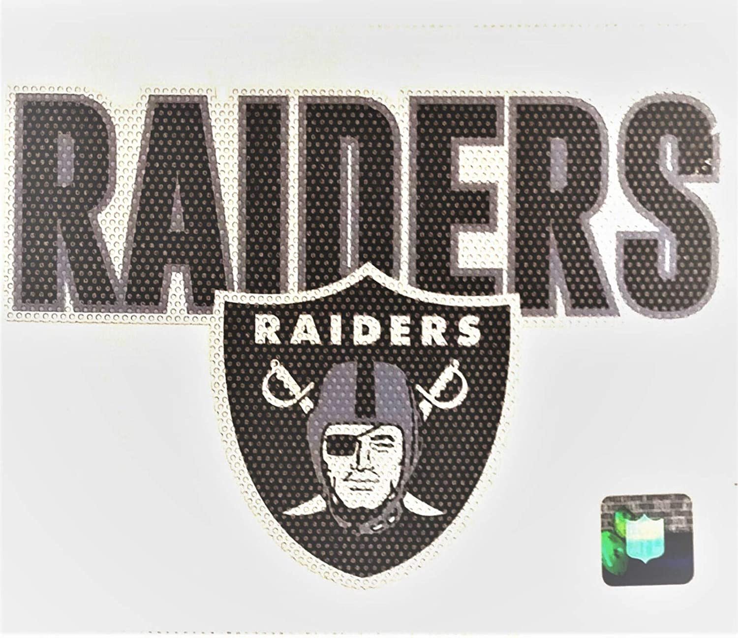 Las Vegas Raiders 8 Inch Preforated Window Film Decal Sticker, One-Way Vision, Adhesive Backing 1