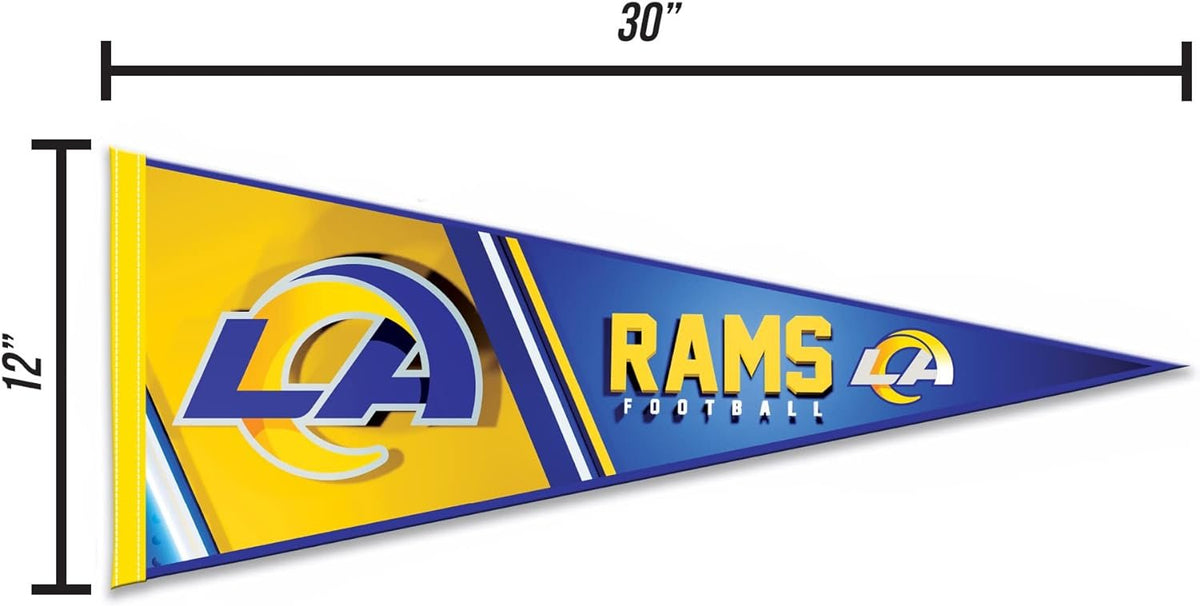 Los Angeles Rams 12x30 Inch Soft Felt Pennant, Primary Logo, Wall Decor, Man Cave 4
