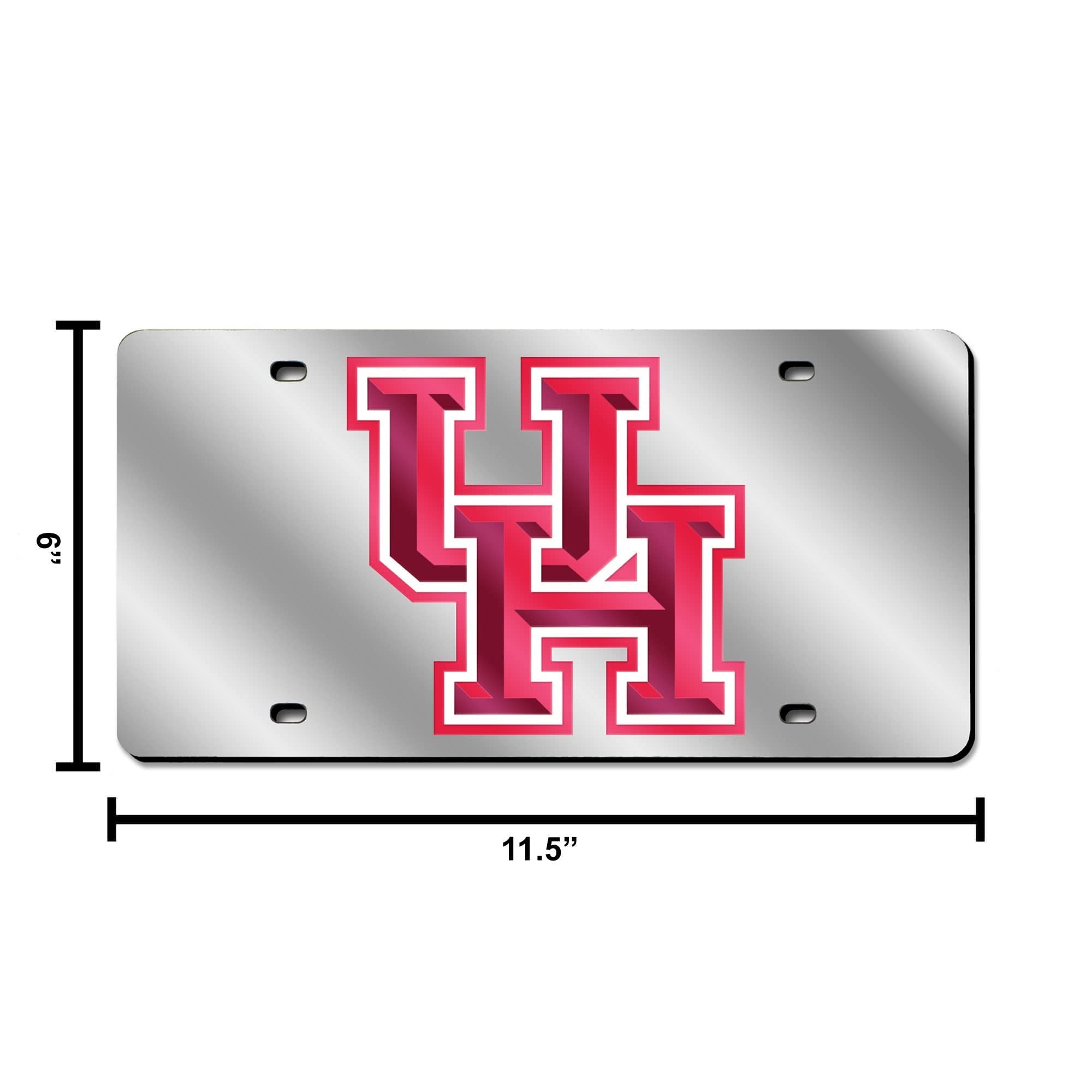 University of Houston Cougars Premium Laser Cut Tag License Plate, Mirrored Acrylic Inlaid, 12x6 Inch 4