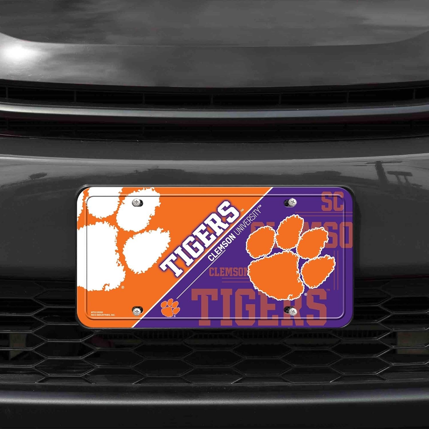 Clemson University Tigers Metal Tag License Plate, 12x6 Inch, Pre-drilled Holes 2