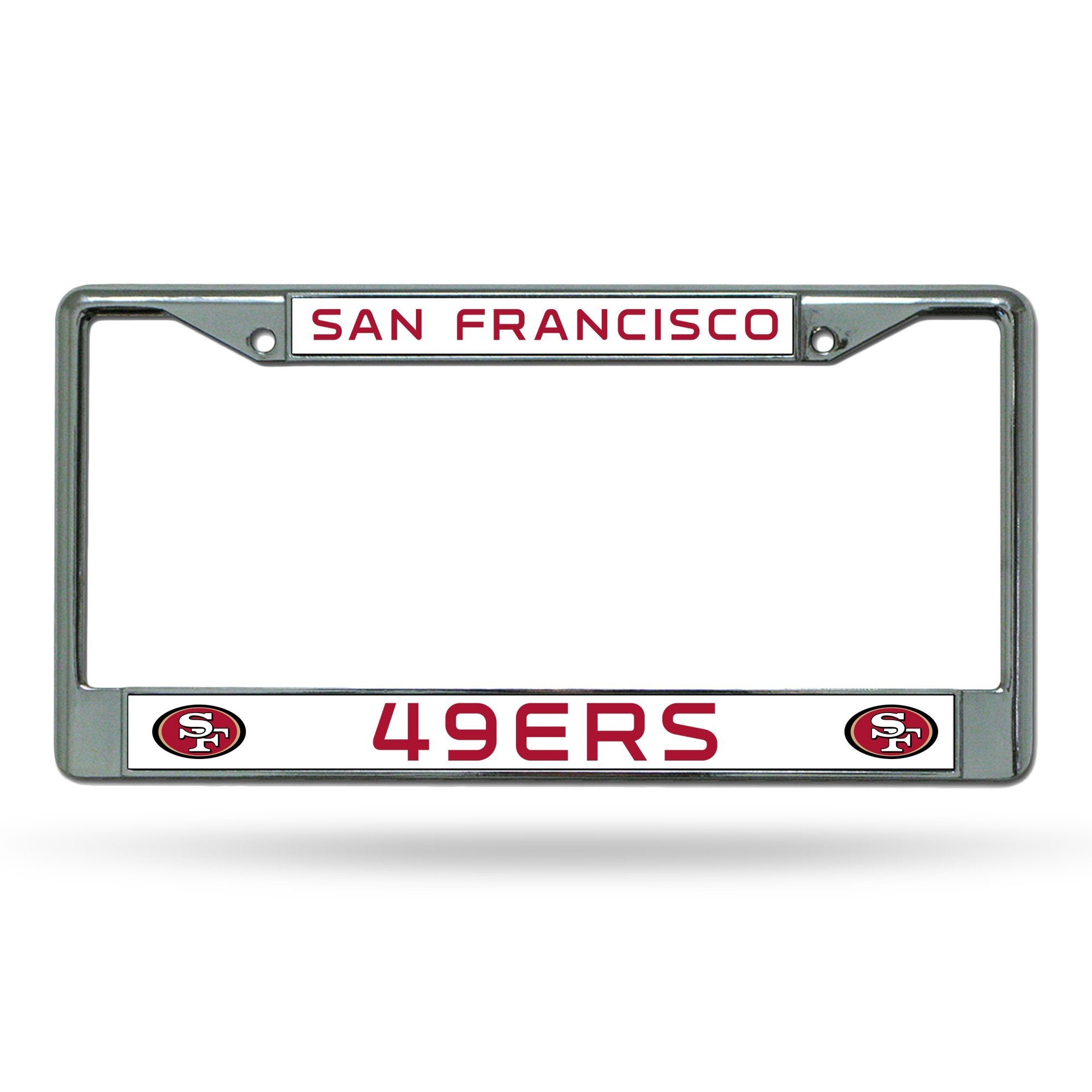 Rico Industries NFL Football San Francisco 49ers Premium License Plate Chrome Frame 12" x 6" 1