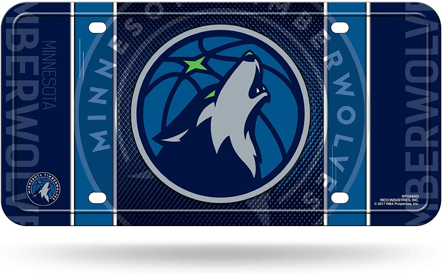 Minnesota Timberwolves Metal Auto Tag License Plate, Jersey Design, 6x12 Inch 1