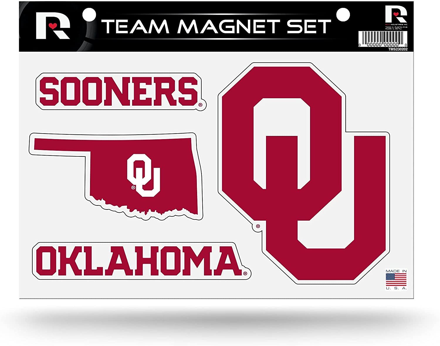 Oklahoma Sooners University of Multi Magnet Sheet Shape Cut 8x11 Inch 1