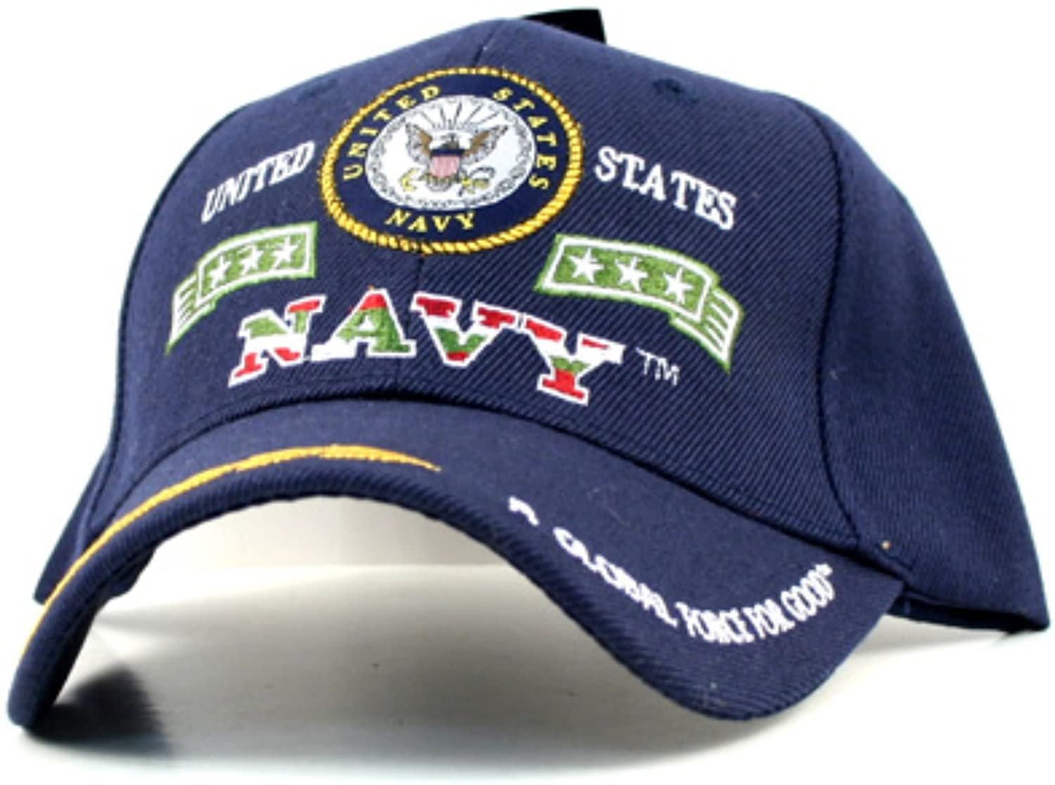 Navy Color Logo Premium Embroidered Baseball Cap Hat United States Military 1