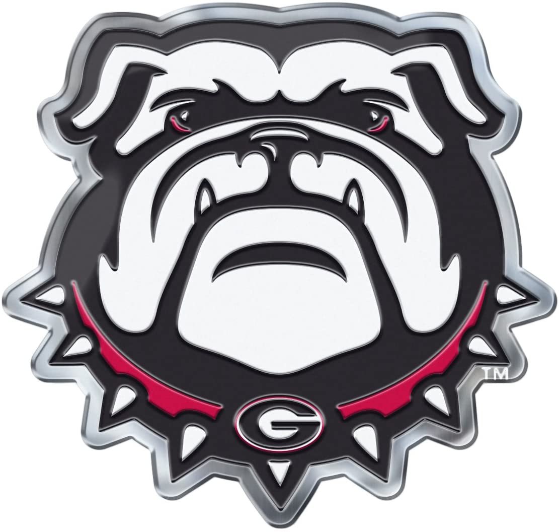 University of Georgia Bulldogs Premium Aluminum Metal Raised Auto Emblem, Alternate Logo, Color Embossed, Full Adhesive Backing 1