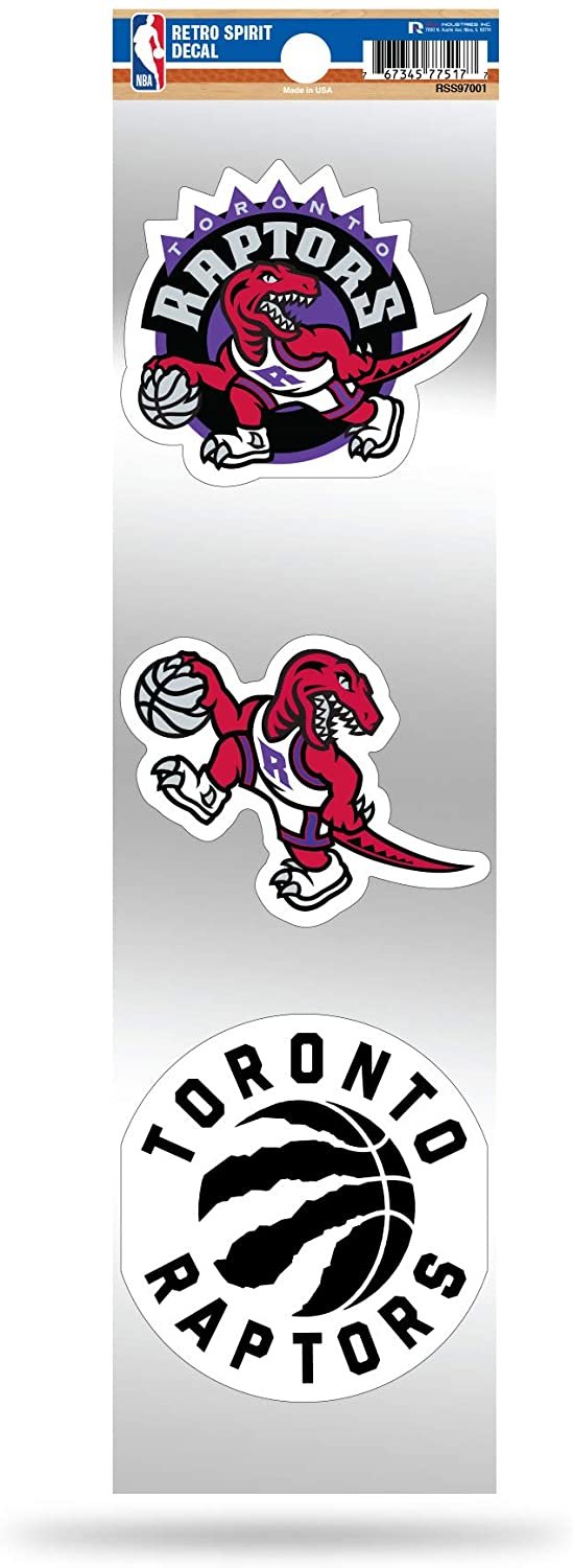 Rico Industries NBA Toronto Raptors 3-Piece Retro Spirit Decals 1