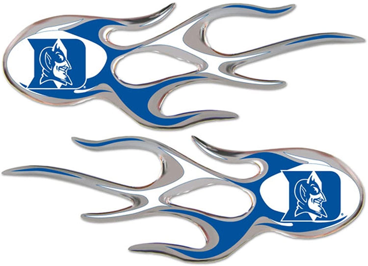 TPM Duke Blue Devils Air Puffed Raised Micro Flame Decal Pair Emblem Sticker University of
