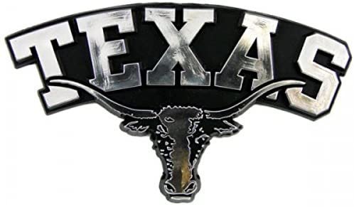 University of Texas Longhorns Auto Emblem, Plastic Molded, Silver Chrome Color, Raised 3D Effect, Adhesive Backing 1