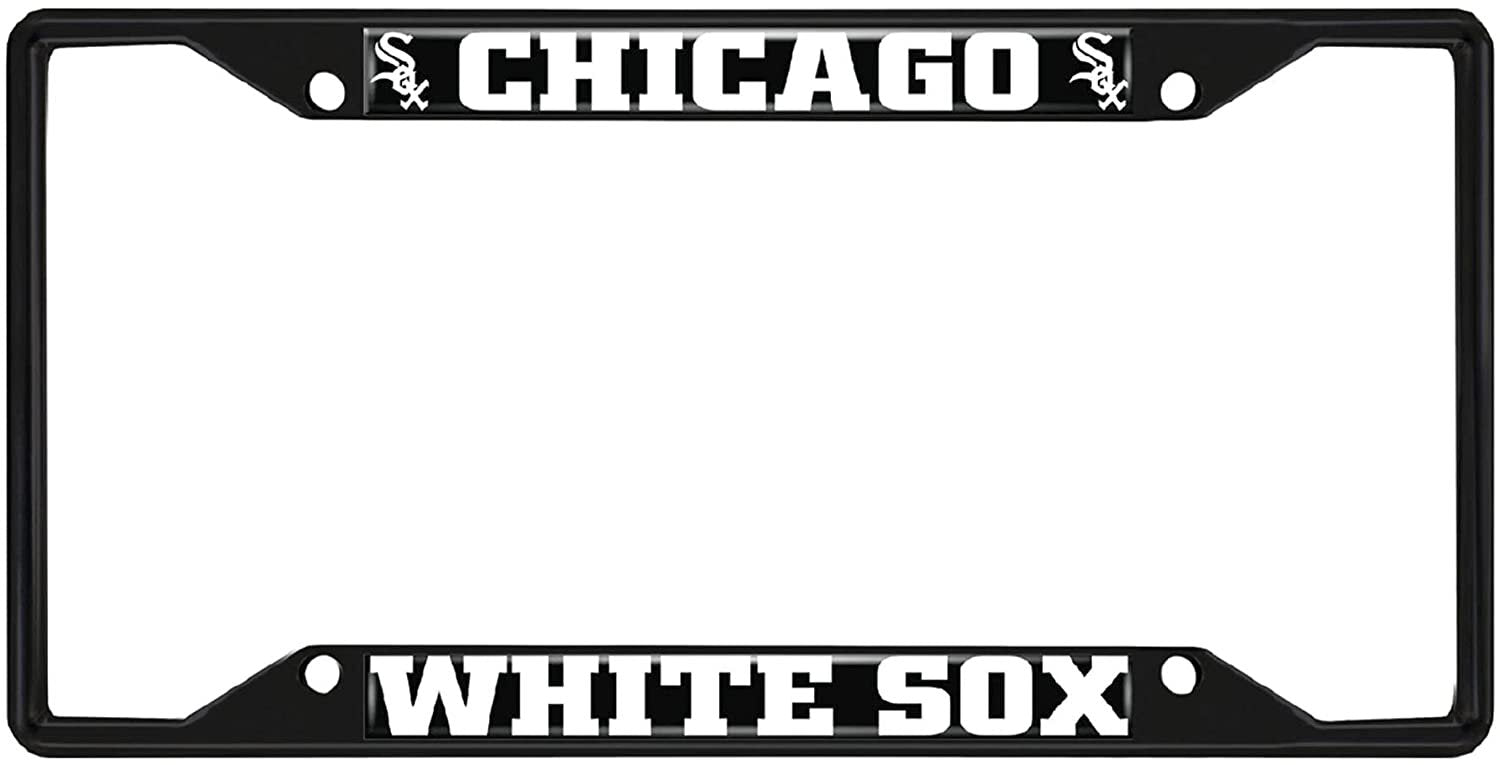 Fan Mats 31301: Chicago White Sox Metal License Plate Frame Black Finish