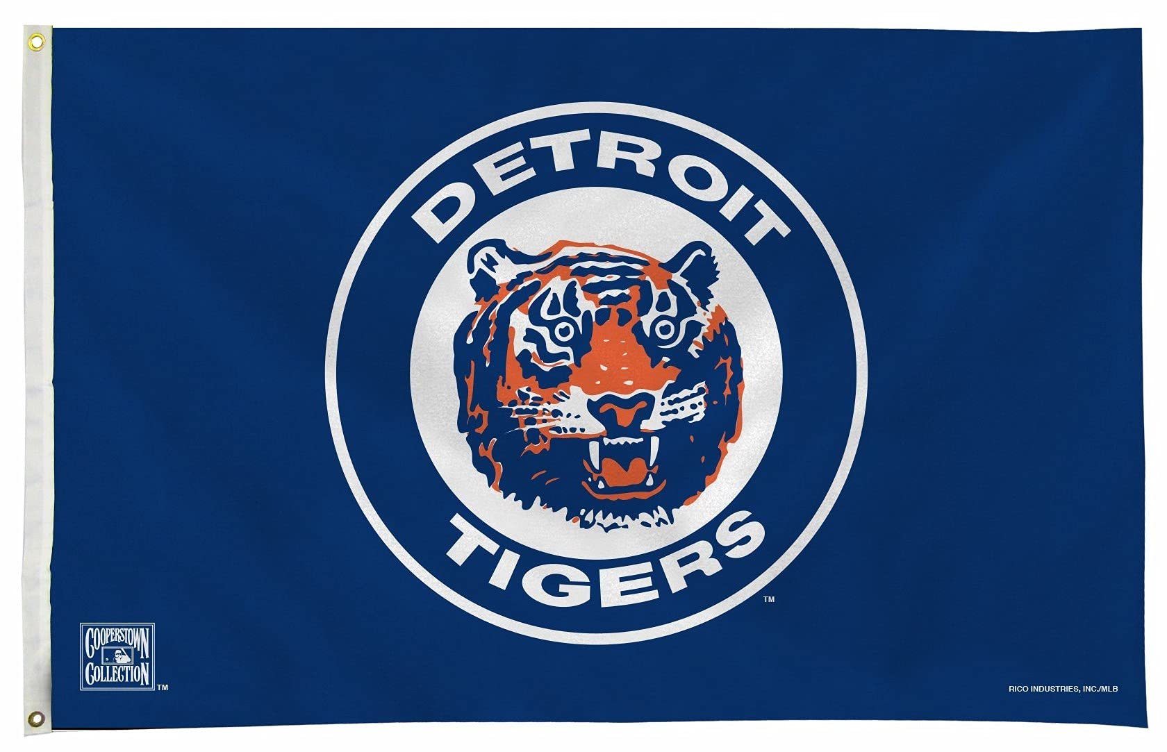 Detroit Tigers Premium Flag Banner, 3x5 Feet, Retro Logo Design, Metal Grommets, Indoor Outdoor Display 1