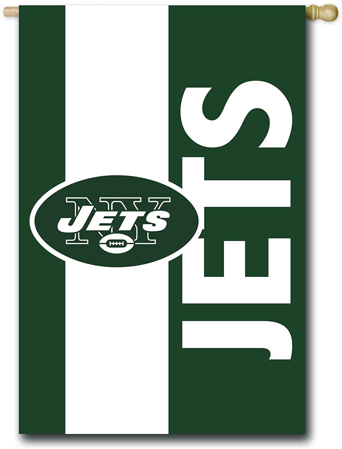 New York Jets Premium Double Sided Banner House Flag, Embellished Applique, 28x44 Inch 1