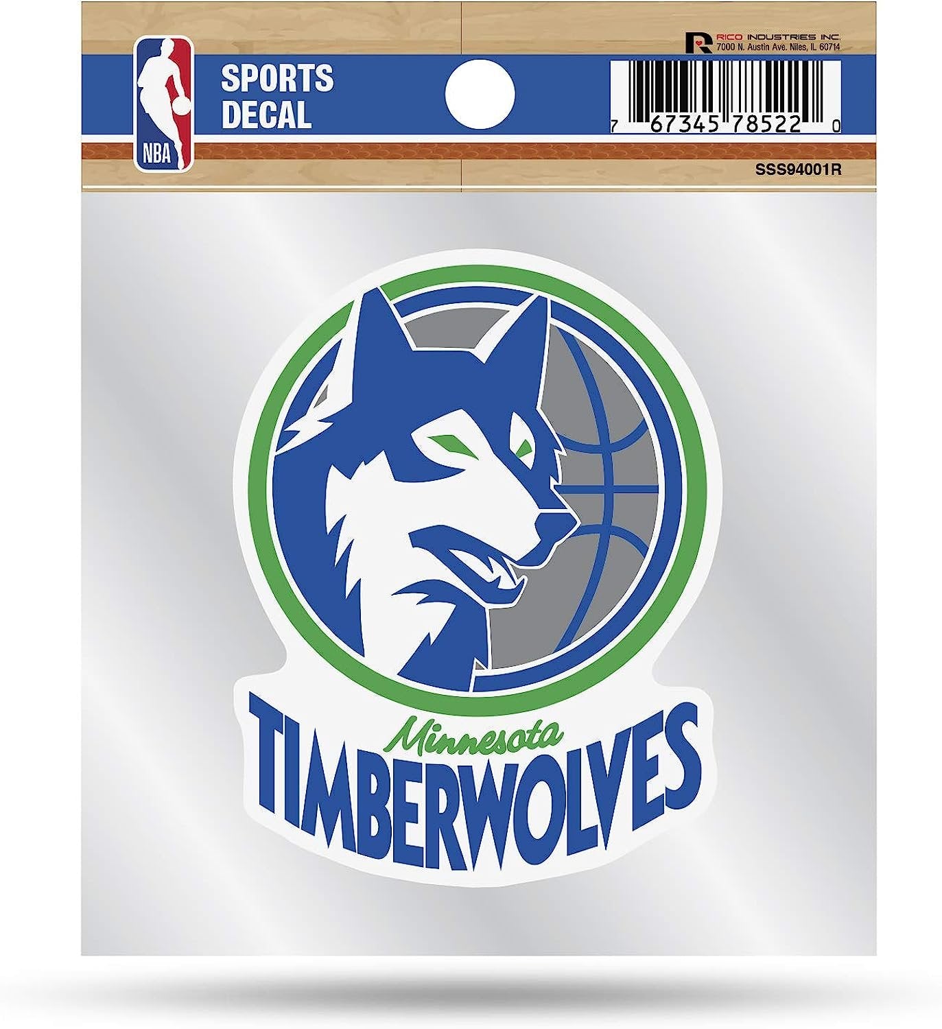 Minnesota Timberwolves 4x4 Inch Die Cut Decal Sticker, Retro Logo, Clear Backing 1