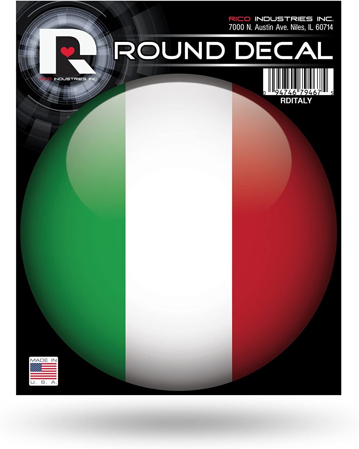 Rico Industries World Cup Soccer Italy Country Round Decal 1