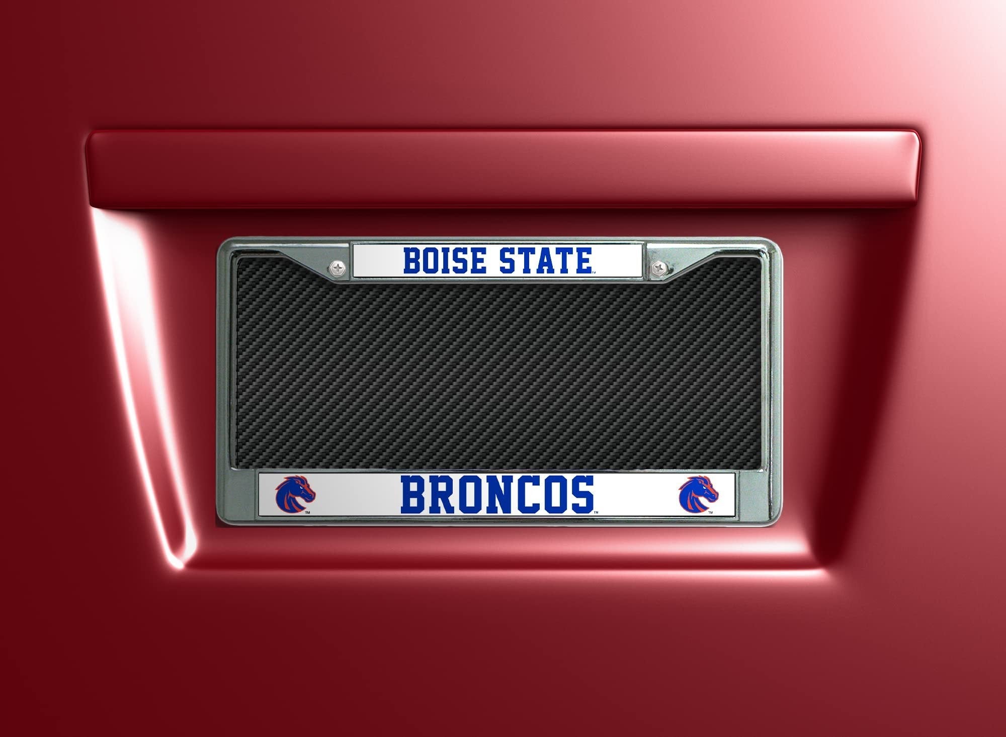 Boise State University Broncos Premium Metal License Plate Frame Chrome Tag Cover, 12x6 Inch