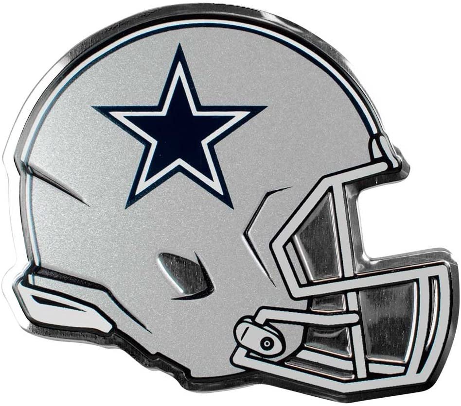 Dallas Cowboys Embossed Color Auto Emblem, Helmet Design, Aluminum Metal Raised Decal Sticker Full Adhesive Backing 1