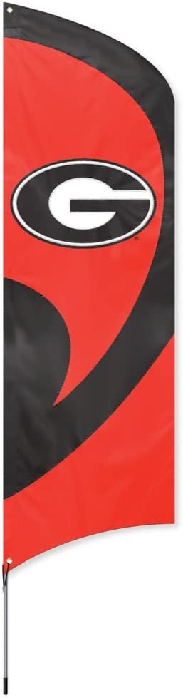 University of Georgia Bulldogs Tall Team Flag Tailgating Flag Kit 8.5 x 2.5 feet with Metal Pole 1