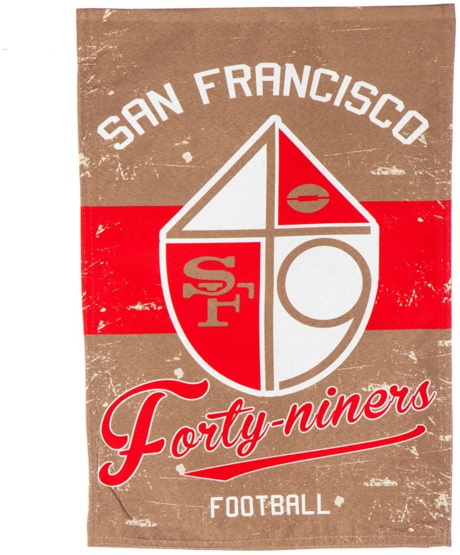 San Francisco 49ers Premium House Flag Banner, Double Sided, Retro Vintage Style, Linen, 28x44 Inch 1