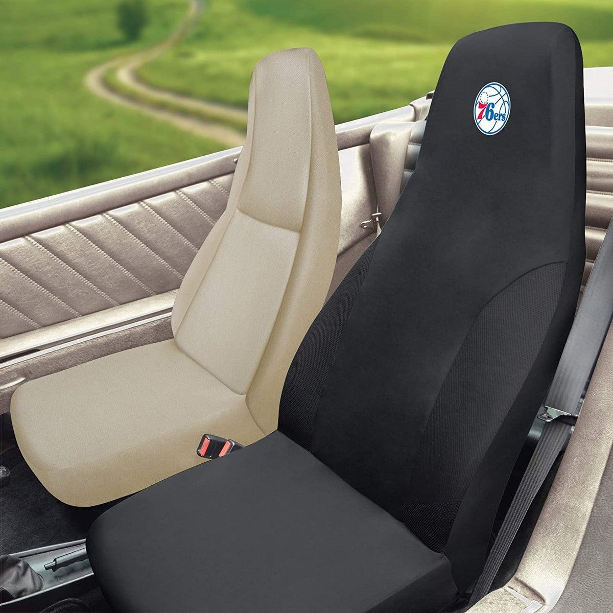 Philadelphia 76ers Bucket Auto Seat Cover 48x20 Inch Elastic