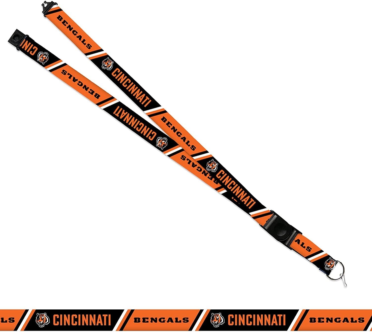 Cincinnati Bengals Lanyard Keychain Double Sided Breakaway Safety Design Adult 18 Inch 2