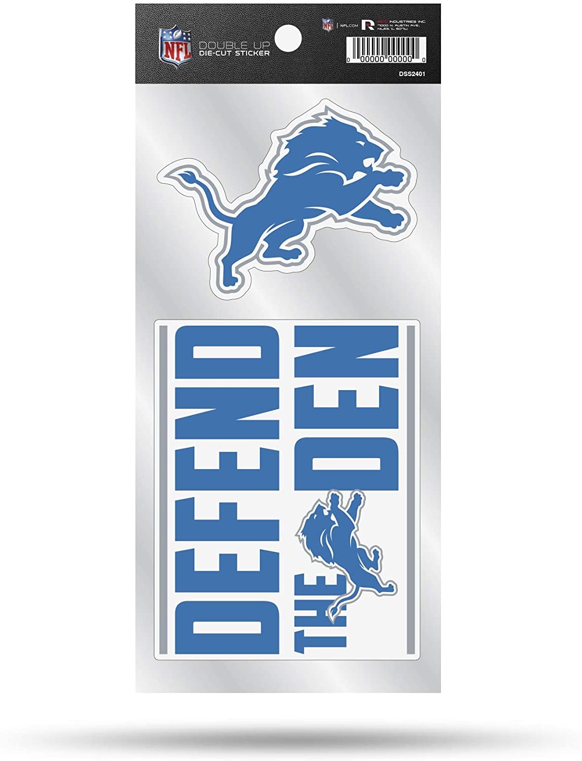 Detroit Lions Double Up Die Cut 2-Piece Sticker Sheet 1
