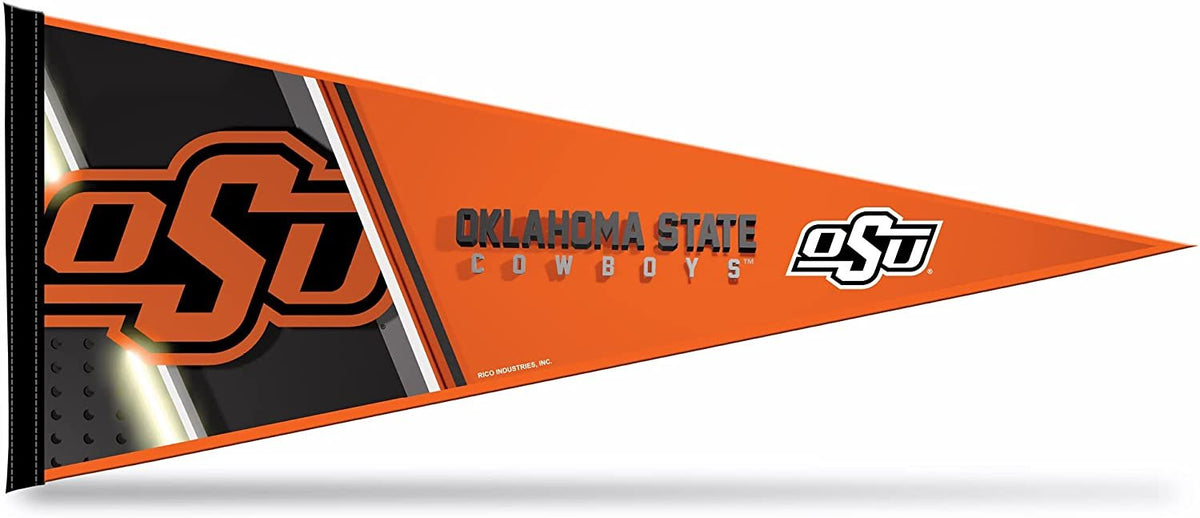 Oklahoma State University Cowboys Soft Felt Pennant, Primary Design, 12x30 Inch, Easy To Hang