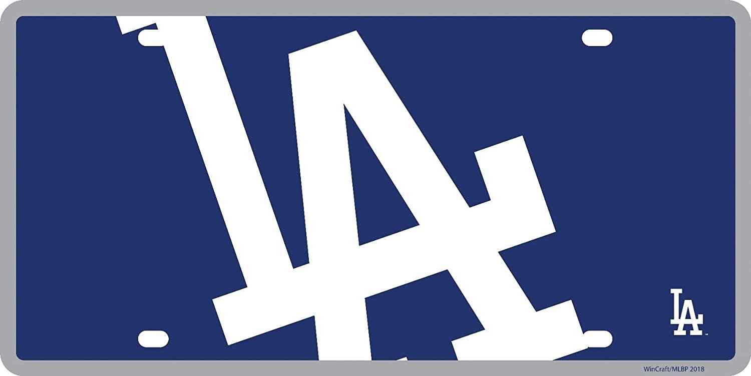 Los Angeles Dodgers Premium Laser Cut Tag License Plate, Mirrored Acrylic, Inlaid, Mega Logo, 12x6 Inch 1