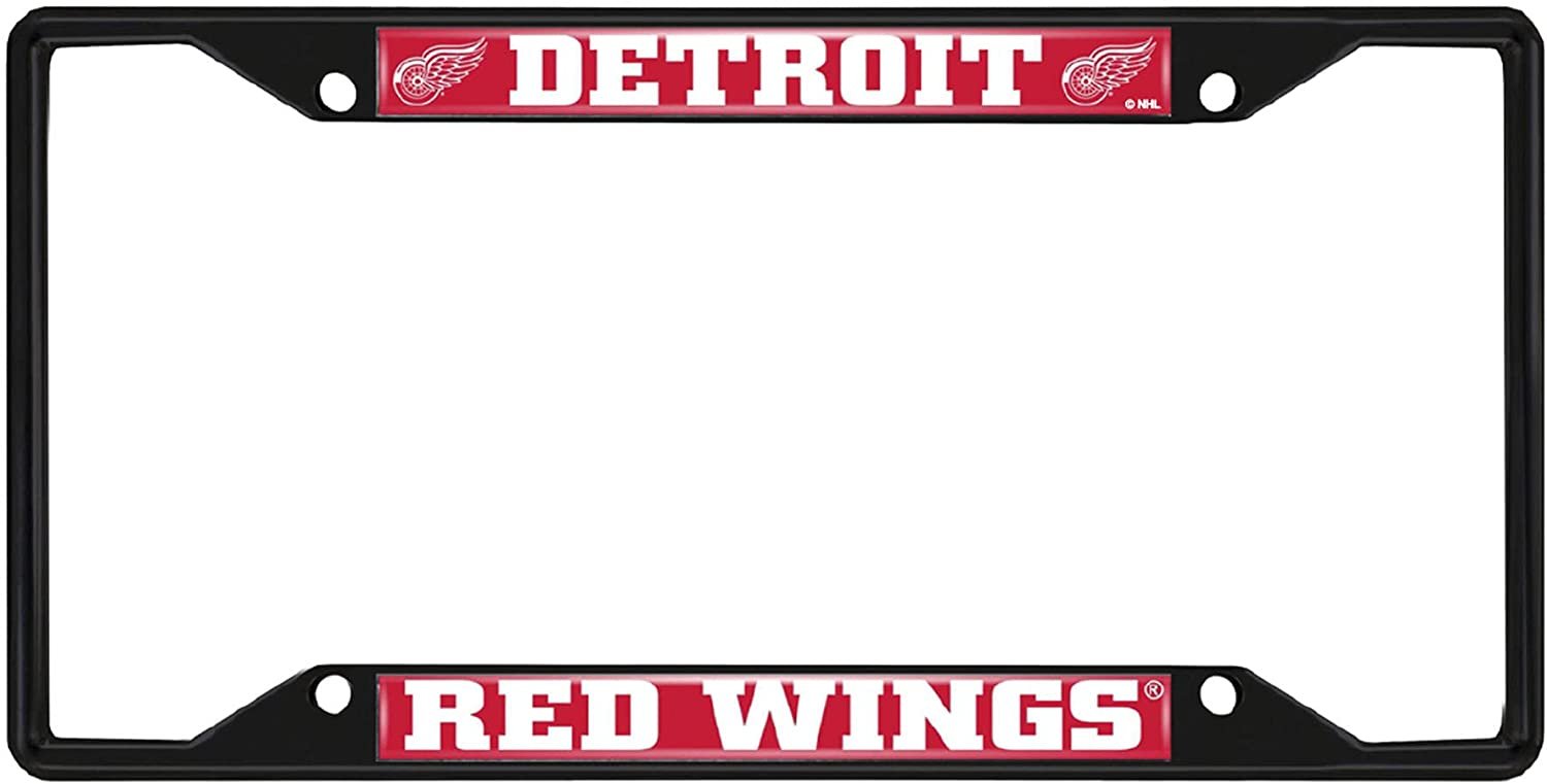 FANMATS 31381 Detroit Red Wings Metal License Plate Frame Black Finish