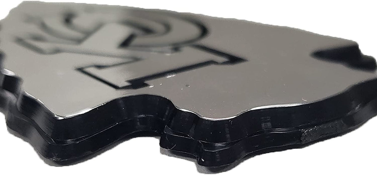 University of Oregon Ducks Silver Chrome Color Auto Emblem Raised Molded Adhesive Tape Backing
