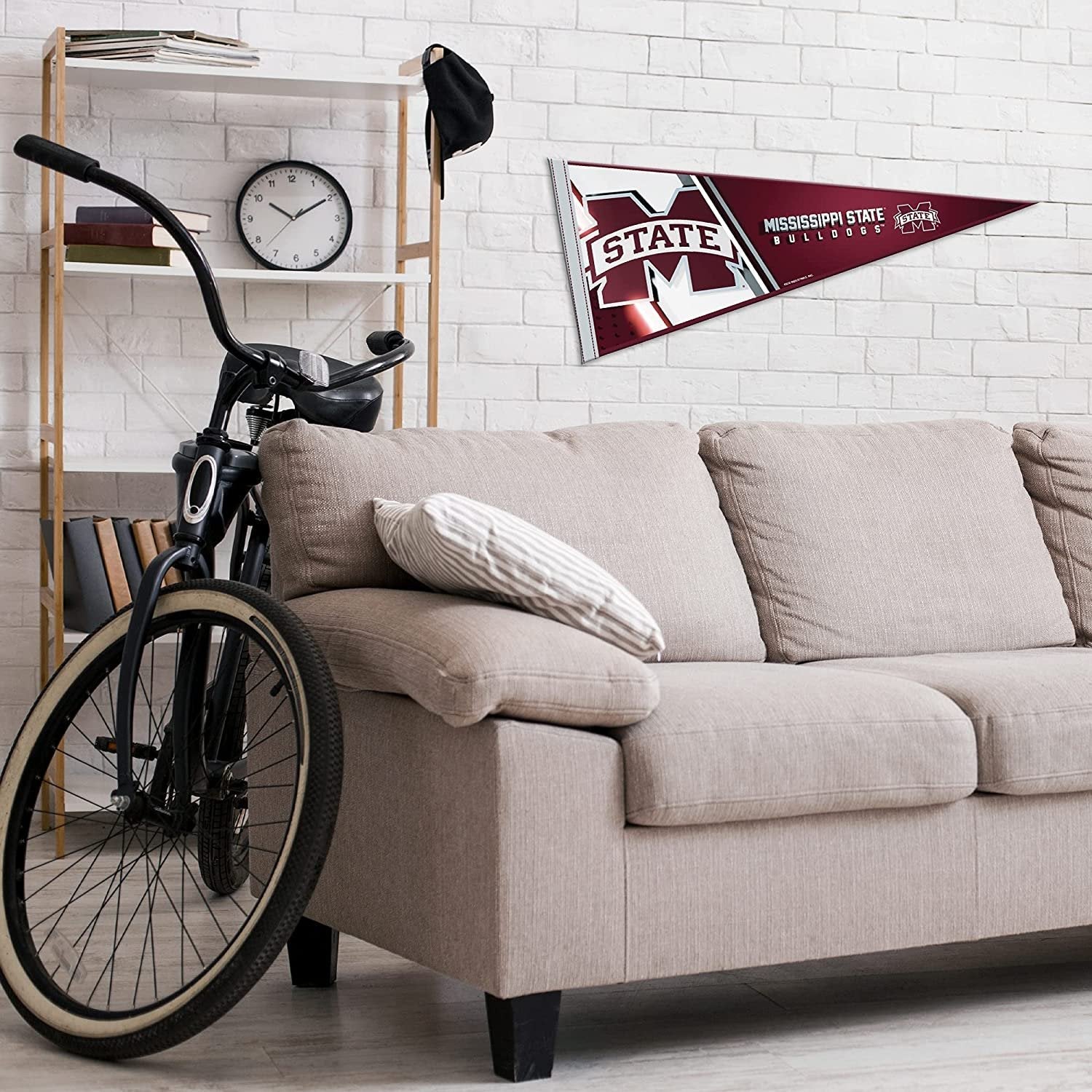 Mississippi State University Bulldogs Soft Felt Pennant, 12x30 Inch, Easy To Hang 3