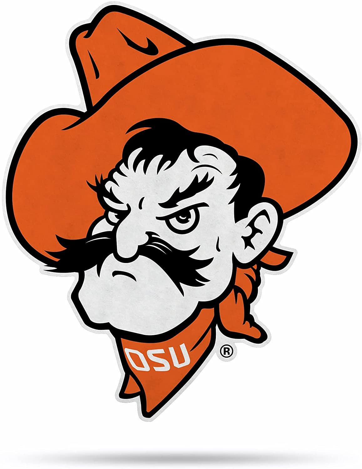 Rico Industries NCAA Oklahoma State Cowboys Shape Cut Mascot Pennant - Home, Living Room, Bedroom, Mancave Decor - Soft Felt Material - Made 1