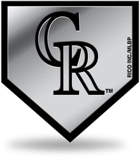 Colorado Rockies Auto Emblem, Silver Chrome Color, Raised Molded Plastic, 3.5 Inch, Adhesive Tape Backing 1