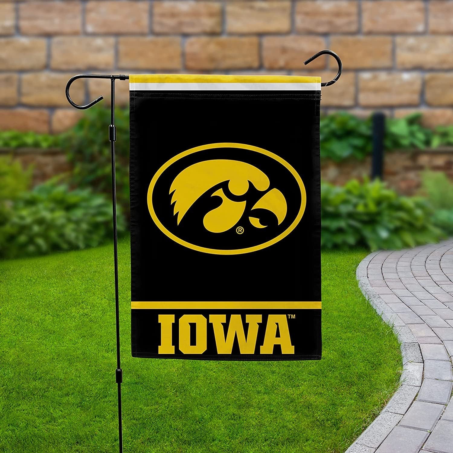 University of Iowa Hawkeyes Double Sided Garden Flag Banner 12x18 Inch Solid Design 2