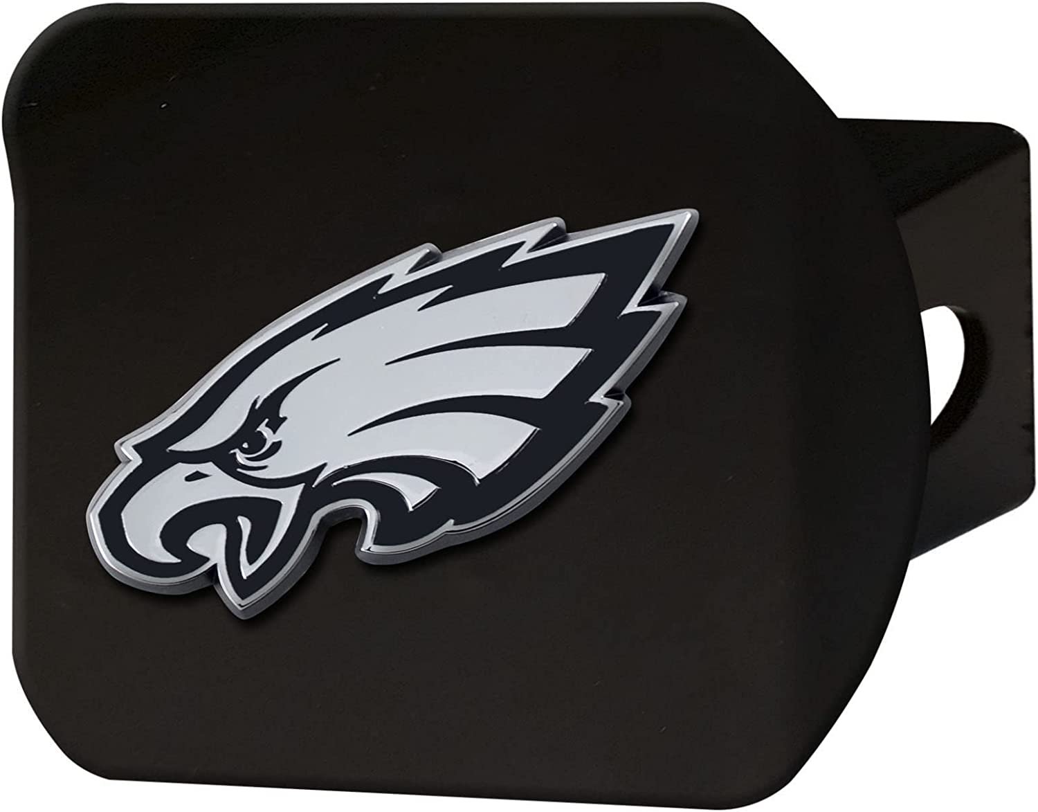 Philadelphia Eagles Solid Metal Hitch Cover, Black, 2" Square Type III Hitch Cover 1
