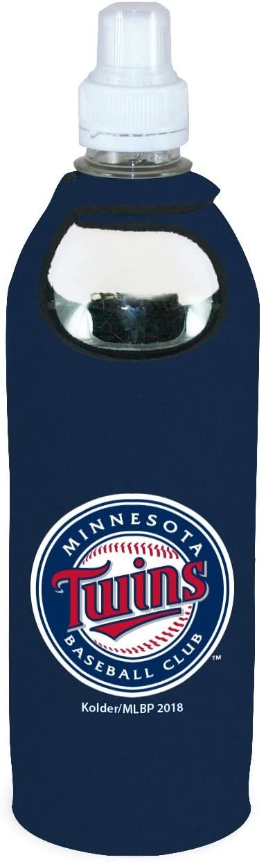Minnesota Twins 1/2 Liter Water Bottle Neoprene Beverage Insulator Holder Cooler with Clip Baseball 1