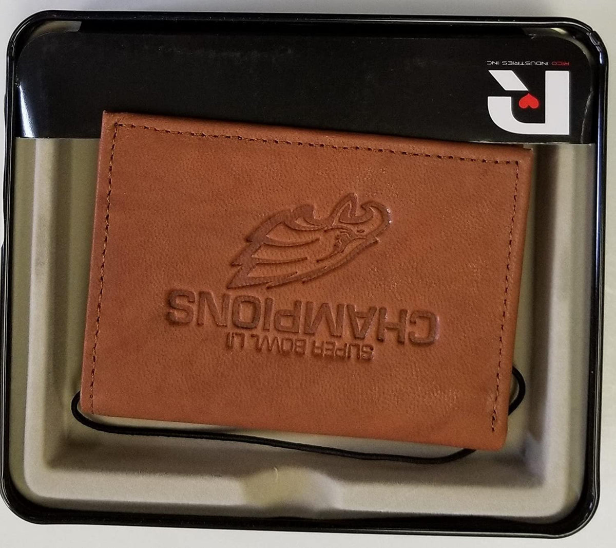 Philadelphia Eagles Super Bowl Champions Premium Brown Leather Wallet, Trifold, Embossed Laser Engraved 1