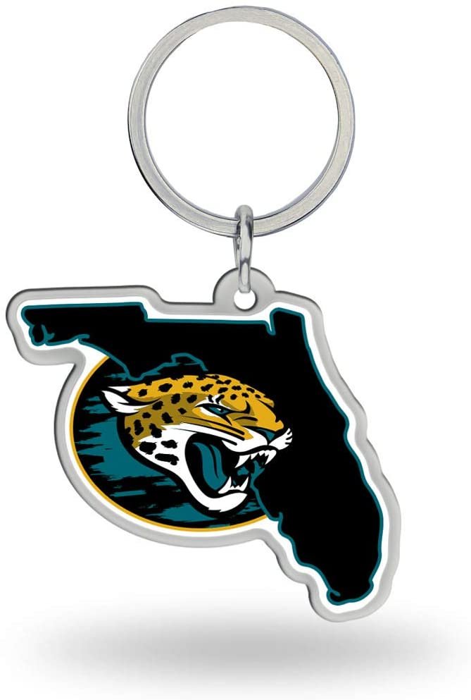 Jacksonville Jaguars Metal Keychain State Shaped 1