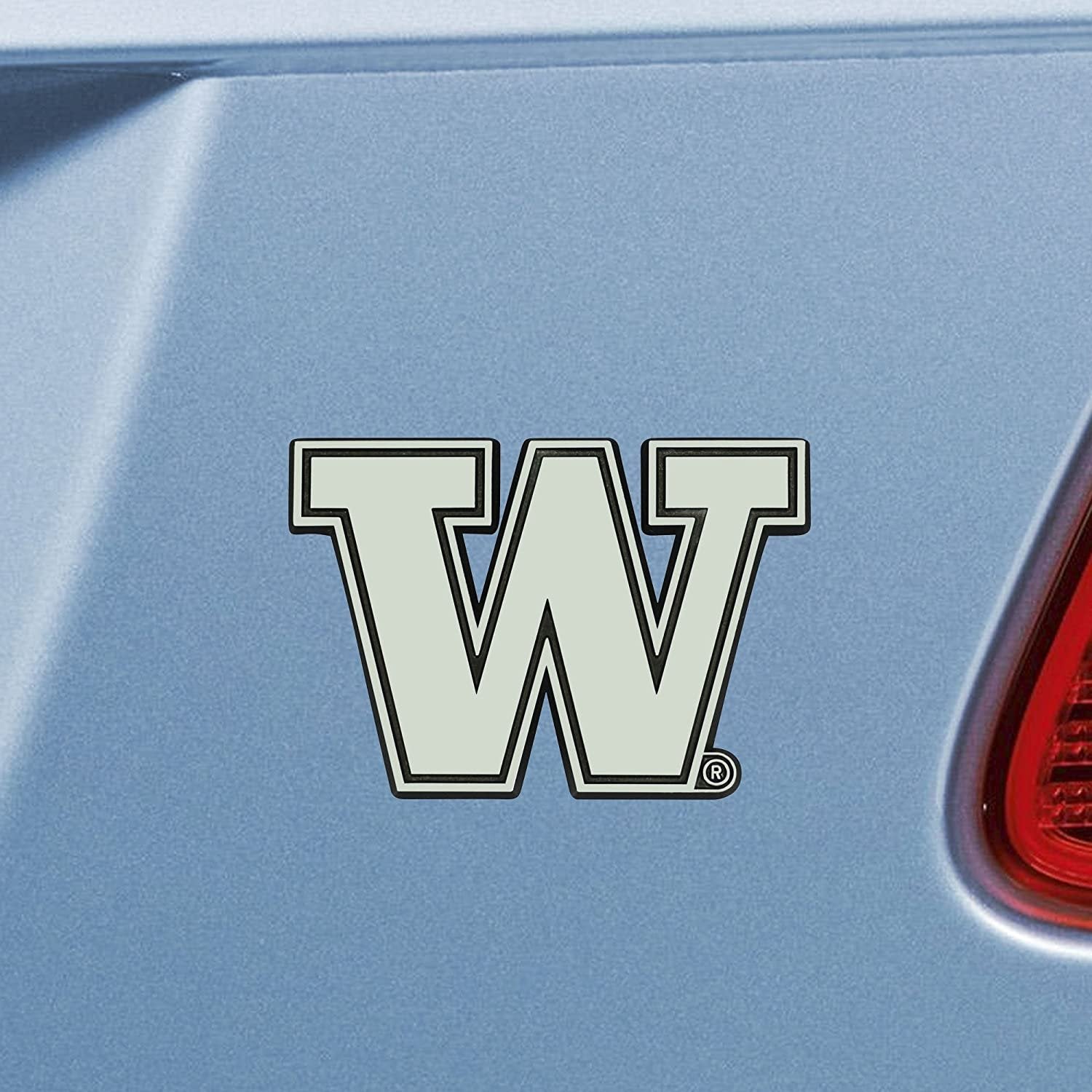 University of Washington Huskies Premium Solid Metal Raised Auto Emblem, Shape Cut, Adhesive Backing 2