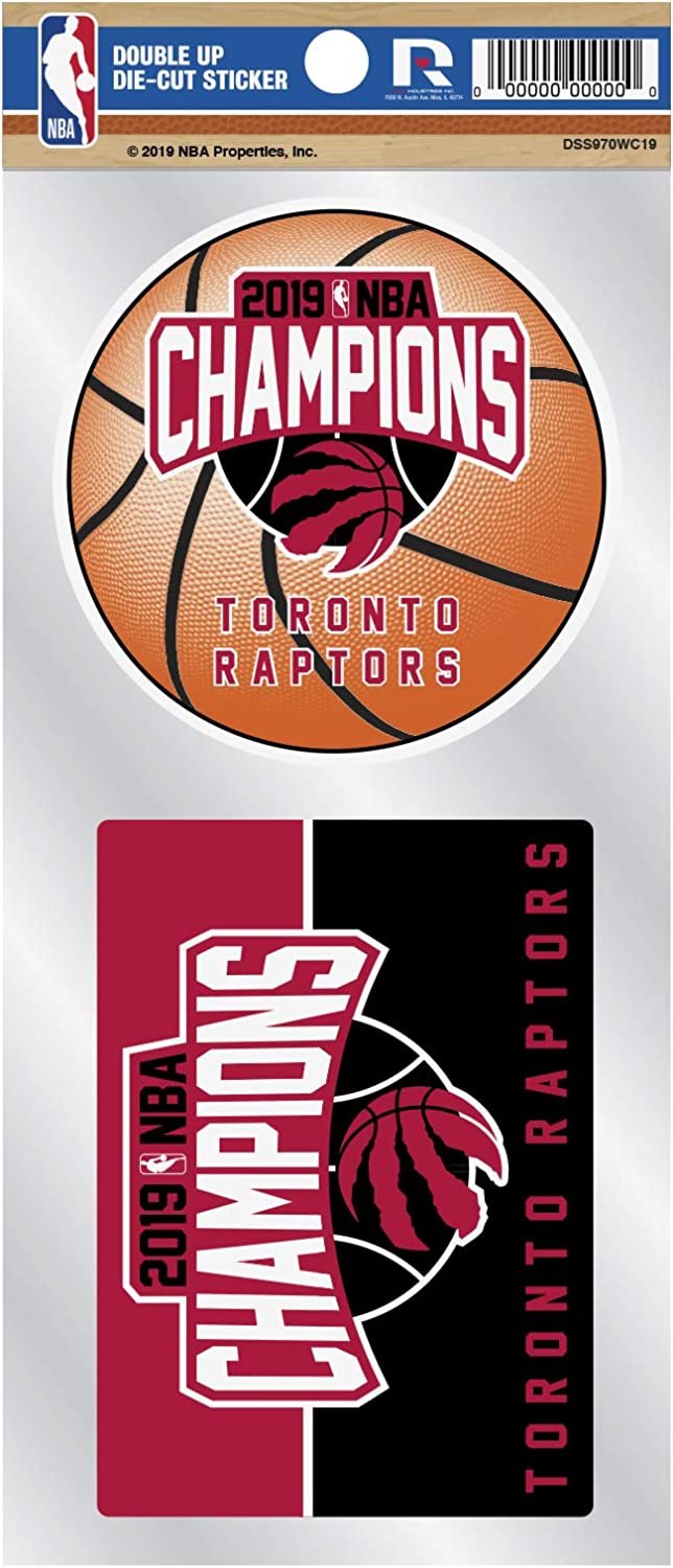 Toronto Raptors 2019 NBA Champions Double Up Die Cut Sticker Decal Sheet, 4x8 Inch 2