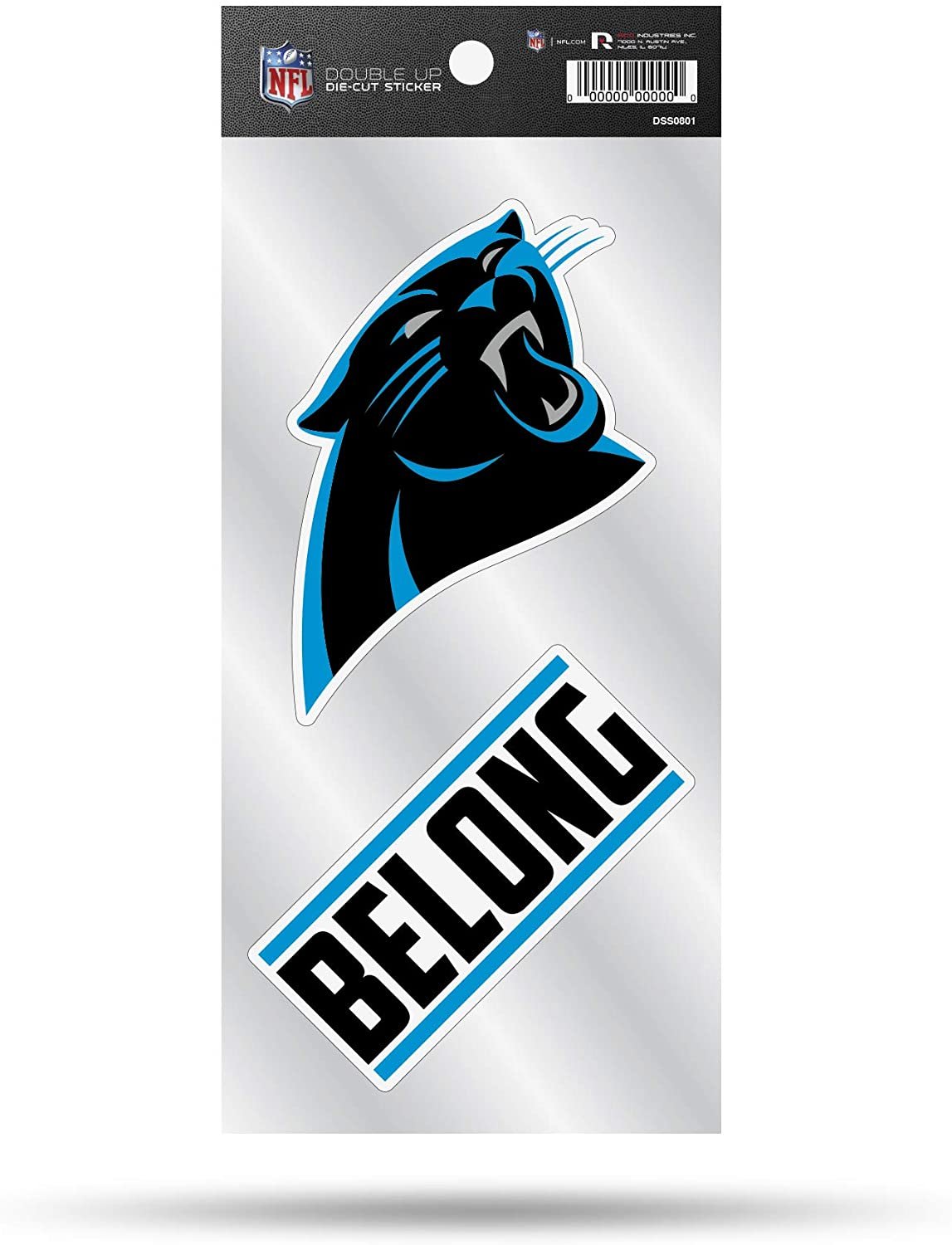 Carolina Panthers Double Up Die Cut 2-Piece Sticker Sheet 1