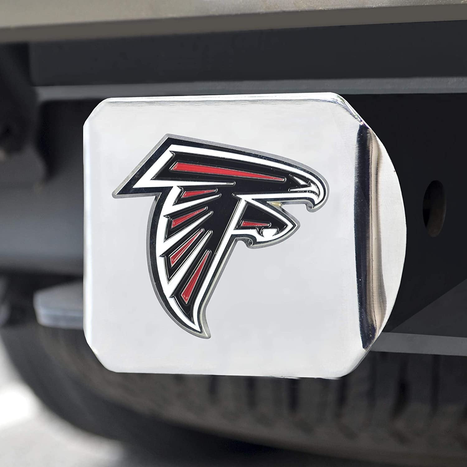 Atlanta Falcons Solid Metal Hitch Cover with Metal Color Emblem 2 Inch Square Type III