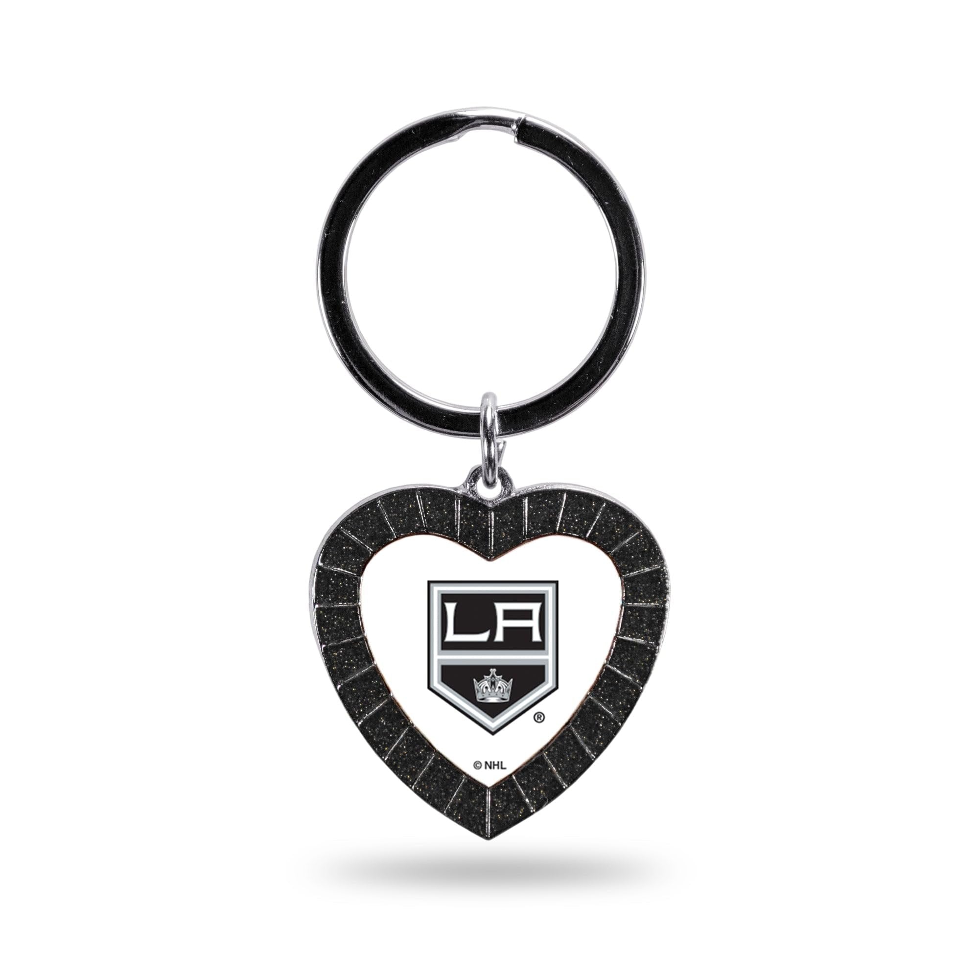 Kings - LA Colored Rhinestone Heart Keychain - Black