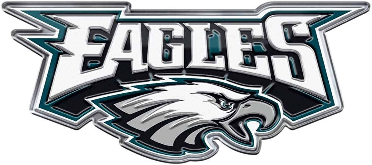 Philadelphia Eagles Premium Aluminum Metal Raised Auto Emblem, Alternate Logo, Color Embossed, Full Adhesive Backing 1