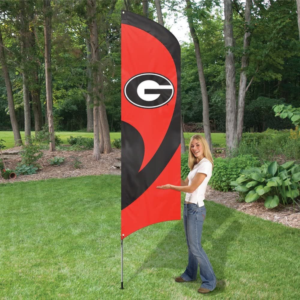 University of Georgia Bulldogs Tall Team Flag Tailgating Flag Kit 8.5 x 2.5 feet with Metal Pole 2