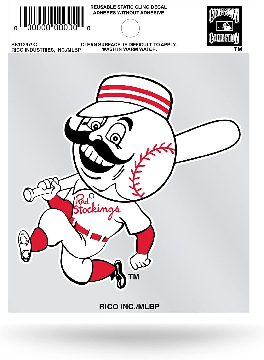 Cincinnati Reds 3 Inch Flat Static Cling Decal Cooperstown Retro Logo 1